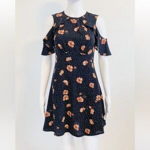 Urban Outfitters | Black Floral Mini Dress | Size S